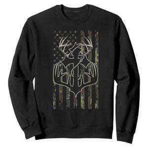 Faith Fishing Hunting Camo US Flag Cross With Hook Christian Sweatshirt TS11 Black Print Your Wear