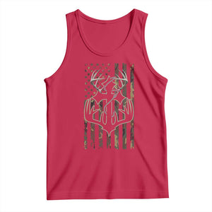 Faith Fishing Hunting Camo US Flag Cross With Hook Christian Tank Top TS11 Red Print Your Wear