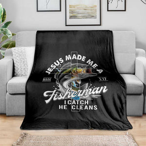 Jesus Made Me A Fisherman I Catch He Cleans Throw Blanket Christian Fisher TS11 Print Your Wear