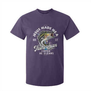 Jesus Made Me A Fisherman I Catch He Cleans T Shirt For Kid Christian Fisher TS11 Purple Print Your Wear