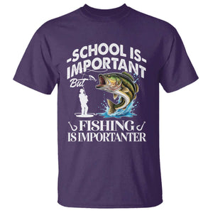 Funny School Is Important But Fishing Is Importanter T Shirt Fishing Lover TS11 Purple Print Your Wear