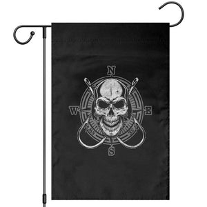 Funny Fishing Lover Garden Flag Pirate Skull Fishing Hook Compass TS11 Black Print Your Wear