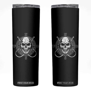 Funny Fishing Lover Skinny Tumbler Pirate Skull Fishing Hook Compass TS11 Black Print Your Wear