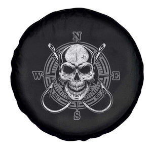 Funny Fishing Lover Spare Tire Cover Pirate Skull Fishing Hook Compass TS11 Print Your Wear