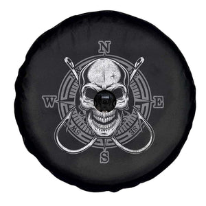 Funny Fishing Lover Spare Tire Cover Pirate Skull Fishing Hook Compass TS11 Print Your Wear
