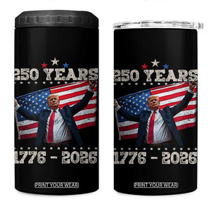 Trump 250th Anniversary 4 in 1 Can Cooler Tumbler 250 Years America Vintage USA Flag TS11 One Size: 16 oz Black Print Your Wear