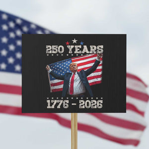 Trump 250th Anniversary Protest Sign 250 Years America Vintage USA Flag TS11 Horizontal 18" × 24" Black Print Your Wear