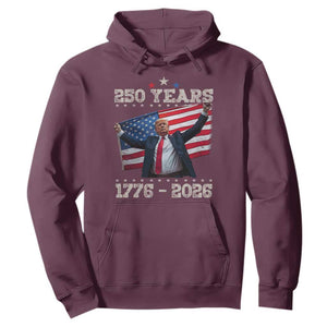 Trump 250th Anniversary Hoodie 250 Years America Vintage USA Flag TS11 Maroon Print Your Wear