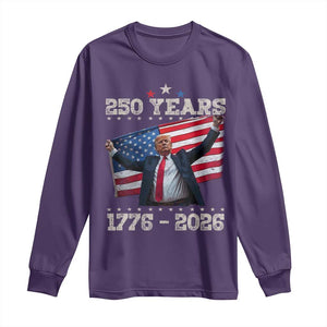 Trump 250th Anniversary Long Sleeve Shirt 250 Years America Vintage USA Flag TS11 Purple Print Your Wear