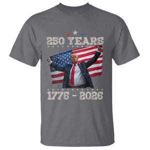 Trump 250th Anniversary T Shirt 250 Years America Vintage USA Flag TS11 Charcoal Print Your Wear