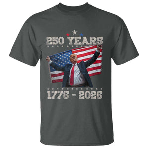 Trump 250th Anniversary T Shirt 250 Years America Vintage USA Flag TS11 Dark Heather Print Your Wear