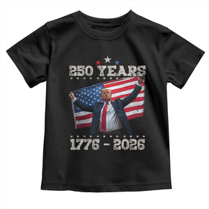 Trump 250th Anniversary Toddler T Shirt 250 Years America Vintage USA Flag TS11 Black Print Your Wear