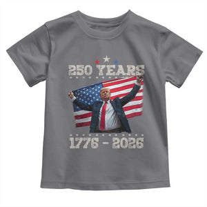 Trump 250th Anniversary Toddler T Shirt 250 Years America Vintage USA Flag TS11 Charcoal Print Your Wear