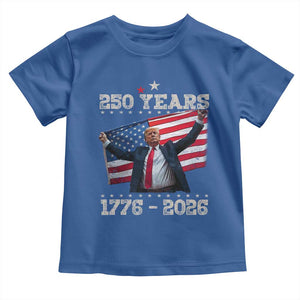 Trump 250th Anniversary Toddler T Shirt 250 Years America Vintage USA Flag TS11 Royal Blue Print Your Wear