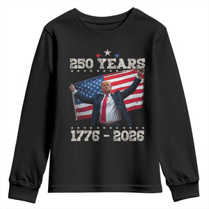 Trump 250th Anniversary Youth Sweatshirt 250 Years America Vintage USA Flag TS11 Black Print Your Wear