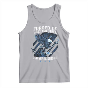 Navy Military 250th Anniversary Tank Top Forged Of Salt And Steel 250 Years Strong TS11 Athletic Heather Print Your Wear