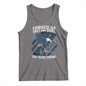 Navy Military 250th Anniversary Tank Top Forged Of Salt And Steel 250 Years Strong TS11 Deep Heather Print Your Wear