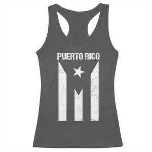 Puerto Rico Boricua Flag Proud Puerto Rican Heritage Racerback Tank Top TS11 Dark Heather Print Your Wear