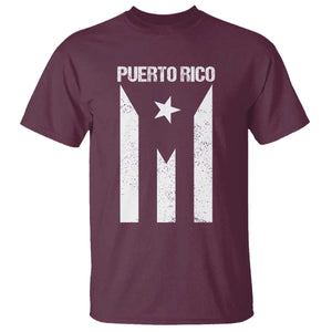 Puerto Rico Boricua Flag Proud Puerto Rican Heritage T Shirt TS11 Maroon Print Your Wear