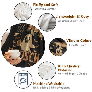 Funny Ghost Boosch Beer Halloween Throw Blanket Vintage American Flag TS11 Print Your Wear