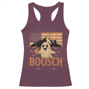 Funny Ghost Boosch Beer Halloween Racerback Tank Top Vintage American Flag TS11 Maroon Print Your Wear