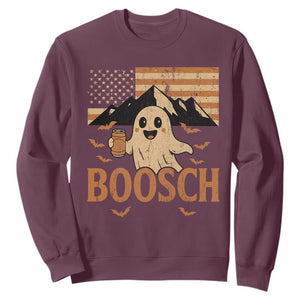 Funny Ghost Boosch Beer Halloween Sweatshirt Vintage American Flag TS11 Maroon Print Your Wear