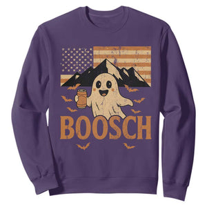 Funny Ghost Boosch Beer Halloween Sweatshirt Vintage American Flag TS11 Purple Print Your Wear