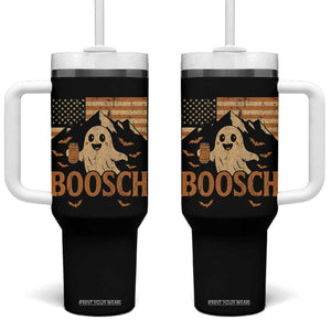 Funny Ghost Boosch Beer Halloween Tumbler With Handle Vintage American Flag TS11 One Size: 40 oz Black Print Your Wear