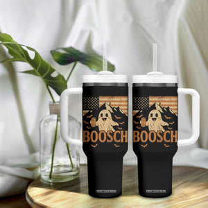 Funny Ghost Boosch Beer Halloween Tumbler With Handle Vintage American Flag TS11 Print Your Wear