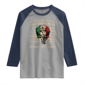 Italian By Blood American By Birth Patriot By Choice Raglan Shirt Funny Italian American Skull USA Flag TS11 Sport Gray Navy Print Your Wear