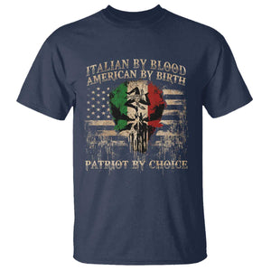 Italian By Blood American By Birth Patriot By Choice T Shirt Funny Italian American Skull USA Flag TS11 Navy Print Your Wear