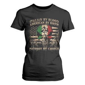 Italian By Blood American By Birth Patriot By Choice T Shirt For Women Funny Italian American Skull USA Flag TS11 Black Print Your Wear