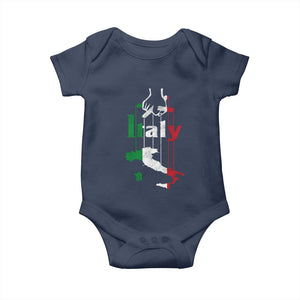 Funny Italia Heritage Pride Baby Onesie Vintage Italian Map Mafia Gangster TS11 Navy Print Your Wear