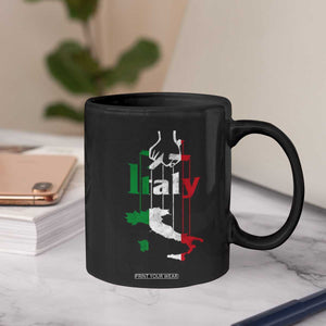 Funny Italia Heritage Pride Coffee Mug Vintage Italian Map Mafia Gangster TS11 Print Your Wear
