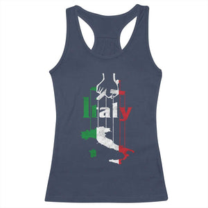 Funny Italia Heritage Pride Racerback Tank Top Vintage Italian Map Mafia Gangster TS11 Navy Print Your Wear