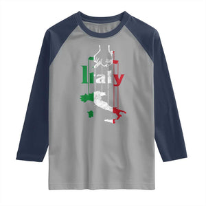 Funny Italia Heritage Pride Raglan Shirt Vintage Italian Map Mafia Gangster TS11 Sport Gray Navy Print Your Wear