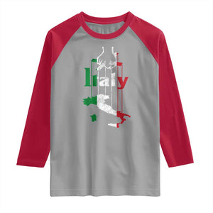 Funny Italia Heritage Pride Raglan Shirt Vintage Italian Map Mafia Gangster TS11 Sport Gray Red Print Your Wear