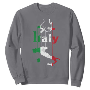Funny Italia Heritage Pride Sweatshirt Vintage Italian Map Mafia Gangster TS11 Charcoal Print Your Wear