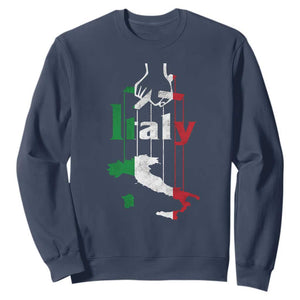 Funny Italia Heritage Pride Sweatshirt Vintage Italian Map Mafia Gangster TS11 Navy Print Your Wear