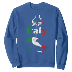Funny Italia Heritage Pride Sweatshirt Vintage Italian Map Mafia Gangster TS11 Royal Blue Print Your Wear