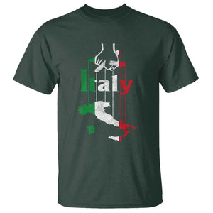Funny Italia Heritage Pride T Shirt Vintage Italian Map Mafia Gangster TS11 Dark Forest Green Print Your Wear
