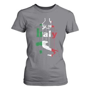 Funny Italia Heritage Pride T Shirt For Women Vintage Italian Map Mafia Gangster TS11 Charcoal Print Your Wear