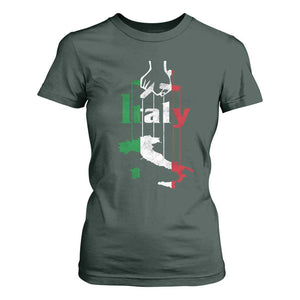 Funny Italia Heritage Pride T Shirt For Women Vintage Italian Map Mafia Gangster TS11 Dark Forest Green Print Your Wear