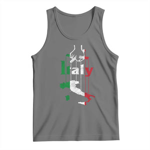 Funny Italia Heritage Pride Tank Top Vintage Italian Map Mafia Gangster TS11 Black Heather Print Your Wear