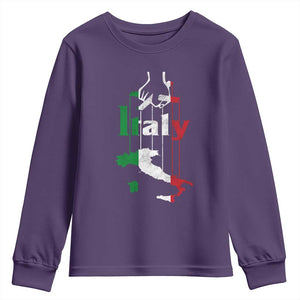 Funny Italia Heritage Pride Youth Sweatshirt Vintage Italian Map Mafia Gangster TS11 Purple Print Your Wear