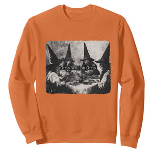 Funny Witch Girls Will Be Girls Sweatshirt Feminist Halloween TS11 Orange Print Your Wear