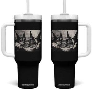 Funny Witch Girls Will Be Girls Tumbler With Handle Feminist Halloween TS11 One Size: 40 oz Black Print Your Wear
