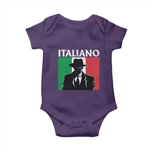 Italiano Italian Mafia Sicilian Gangster Italy Flag Baby Onesie TS11 Purple Print Your Wear