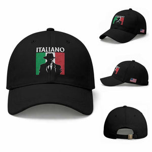 Italiano Italian Mafia Sicilian Gangster Italy Flag Baseball Cap TS11 Baseball Cap Universal Fit Black Print Your Wear