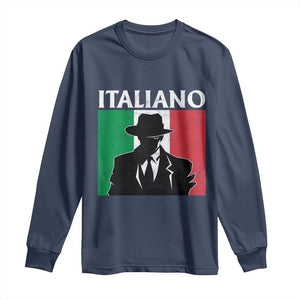Italiano Italian Mafia Sicilian Gangster Italy Flag Long Sleeve Shirt TS11 Navy Print Your Wear
